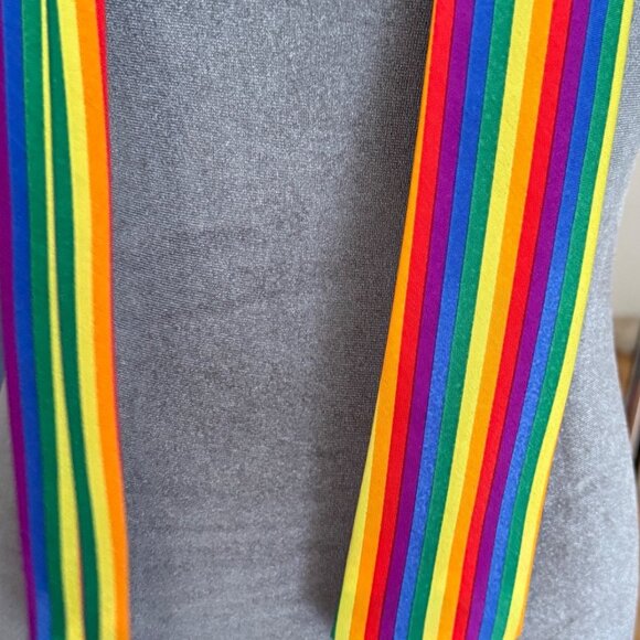 Rainbow Stripe Neck Tie LGBTQ Pride Accessory - Picture 3 of 3